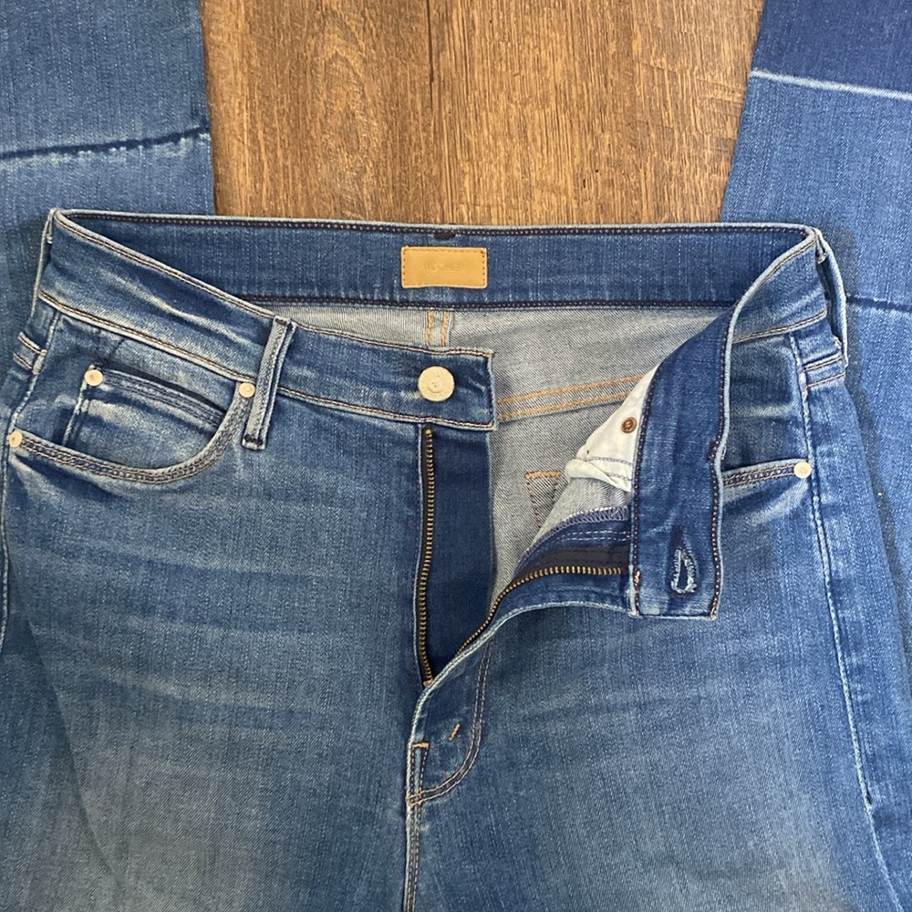 Mother Jeans The Maverick Understudy Birds of Paradise Hi Rise stacked cuffs/Hem - Picture 12 of 16